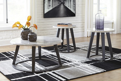Ashley - 3 PC TABLES-WHITE/CHARCOAL GRAY
