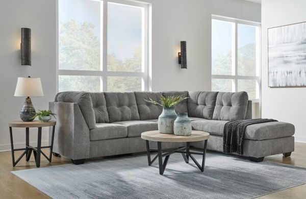 2PC SECTIONAL-MARLETON GRAY