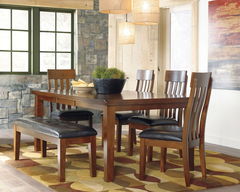 Ashley 6Pc Dining Set-4 Chairs/Bench