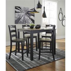 5PC COUNTER HT DINING SET-GRAY/BLK