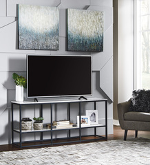 ASHLEY - TV STAND-GRAY/BLK