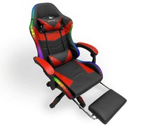 GAMING CHAIR-RED W/MASSAGE & LED
