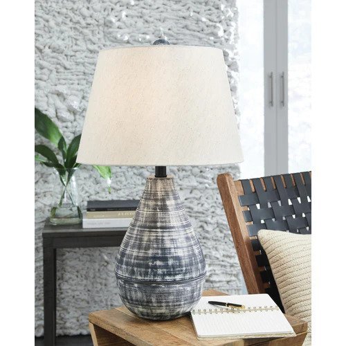 1 PR LAMPS-TAUPE/BLK