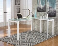 Desk-Baraga/White/Glass
